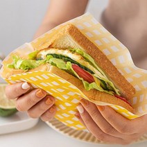 샌드위치 포장지 햄버거 와플 토스트 도넛 다이소 포장지 왁스페이퍼 종이완충제 50매, 레드 체크