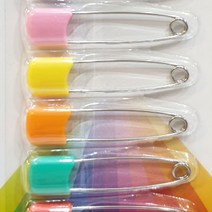 일본 컬러핀 칼라핀 패션핀 옷삔 옷핀 안전옷핀 컬리옷삔 스카프핀 캐릭터핀, 일본컬러핀 대 6p세트 (n)