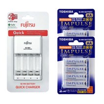 후지쯔 FCT344 급속충전기 도시바 2550mAh AA 8알