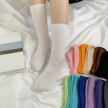 교복양말 학생야말 고퀄 레인보우 심플 파스텔 여성 잔골지 패션양말 학생양말 포인트