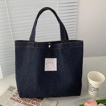 라리리 베어패치 데님 에코백 노트북 대용량 숄더백 쇼퍼백 미니백 가방