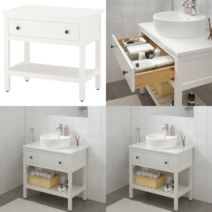 이케아 세면대 HEMNES 헴네스 오픈세면대+서랍1 화이트 82x48x76 cm