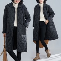패션고리 여성 카라넥 데일리 롱 패딩 W1084