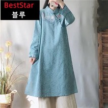 BestStar 가을 여성 개량 생활 한복 브랜드 개량 한복 원피스 NC-091402