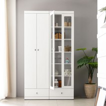 일송가구 2M 코코 유리 거실 수납장 진열장 장식장, 2M 코코 장식장 화이트