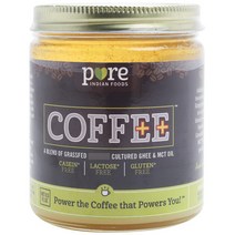 Pure Indian Foods 커피 블렌드 오브 그라스피드 오가닉 컬처드 기 앤 MCT 오일, 251.4ml, 1개