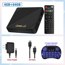 q96 pro 스마트 tv 박스 4k android 0 amlogic s905l 쿼드 코어 2.4g 5g 듀얼 와이파이 블루투스 셋톱 박스 8gb+ 28gb 미디어 플레이어 h.2, 우리 플러그, 4g 64g 키보드