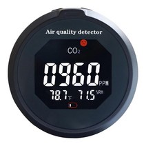 QDY 품질 모니터 NDIR 채널 범위 4000ppm, 80x80x55mm, 검은 색, ABS