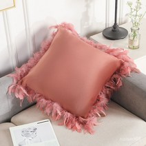 현대 유럽 장식 깃털 소파 베개 케이스 단색 벨벳 베개 케이스 일반 쿠션 커버