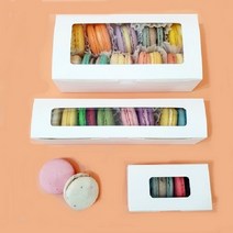 [방산소년단] 화이트 투명창 마카롱 포장상자 50개, 2줄 21호(21 x 10.5 x 5.5)