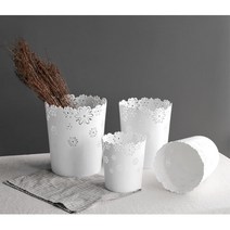 오픈형 화장대 침실 플라워 휴지통 메이크업 주방, 1개, 플라워휴지통 미니(퍼플)