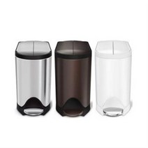 미국 심플휴먼 버터플라이 스텝 휴지통 10L Simplehuman, Silver