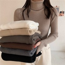 베러댓걸 여성용 봄 가을 겨울 도톰 윈터 골지 핸드 워머 폴라 니트 터틀넥