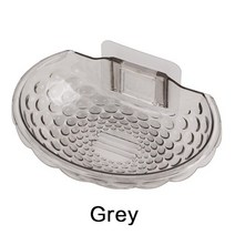 비누대 비누각 비누통 비누받침 비누곽 비누케이스 휴대용 비누 홀더 접시 스폰지 컨테이너 벽 걸이 샤워 주방 싱크 접착제 드릴링 없음 욕실 액세서리, [02] Gray