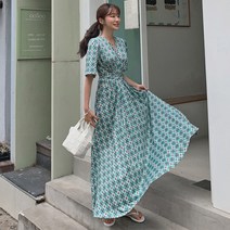 떳다그녀 앤트미 패턴 롱 원피스