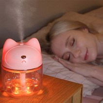 일루오슈 미니 usb 무드등 고양이 가습기, 골드캣가습기 화이트