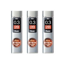 펜텔 아인슈타인 샤프심 C273-2B 0.3mm, 2B, 3개