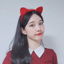 귀여운 고양이 동물 머리띠, 1.키키 머리띠, 레드