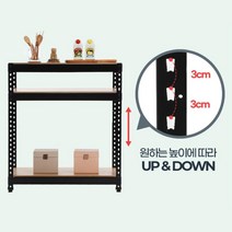 매장 상품 물건 전시용 조립식 소형 무볼트 메탈렉 진열 조립식앵글, JSR 독립2단 블랙 90cm 100x50cm