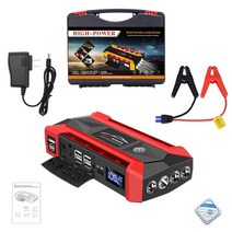 점프선 휴대용 고용량 케이블 24v 30000mAh 자동차 비상 배터리 스타터 부스터 점프 보조베터리 스테이션, 03 Red Simple Set, 03 Red Simple Set