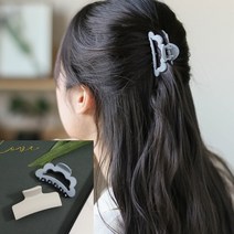 반묶음 집게핀 2p 그레이 블루 큐빅머리핀 키즈헤어핀 머리핀쇼핑몰 반묶음머리핀 여자아이머리핀 똥머리핀 헤