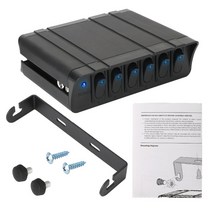 카라반 캠핑카 부품 수리용품 24v 12v 6 갱 스위치 패널 상자 라이트 토글 led 표시기 자동차 액세서리 트럭 트레일러 오프로드 4x4 caravan rv 해양 보트, 검은색