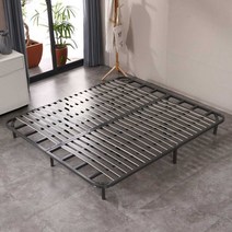 블랙 철제 매트 받침대 침대틀 접이식 소파 베드 길이 조절 틀 파레트 매트리스, 1800mmx2000mm 일반 6단 폴딩