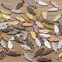 2023 5x15mm 9 색 금속 아연 양면 미니 나뭇잎 참 보석 공장 펜던트 제작 DIY 공예 80 개, 10 Mix color