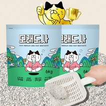 모래도사 6kgX2개입_프리미엄 제로더스트 벤토나이트 먼지 없는 고양이모래