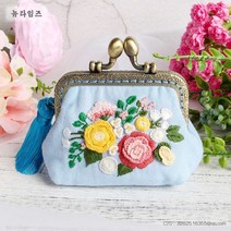 DIY 십자수 프랑스 자수 세트 만들기 초보 동전지갑 패키지 도안, C 덩굴풀