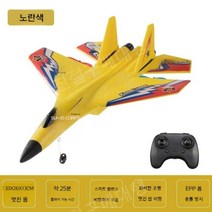 RC비행기 RC 전투기 무선조종 조립식 연습용, 배터리 4개 장착, 트럼펫 - 노란색 320 라이트 포함