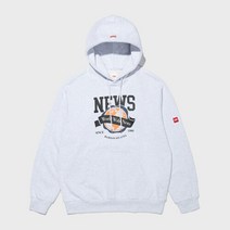 스타일 NEWS 그래픽 후드 티셔츠 멜란지 그레이 CA22SHD411MGY