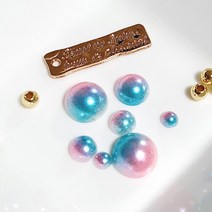 반면 진주 [그라데이션 원형 반진주] 구슬 비즈 공예 재료, 8mm, 핑크블루