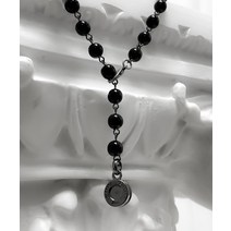 블레스드 뷸렛 블레스드뷸렛 뷸렛백 비즈 체인 목걸이_블랙/화이트