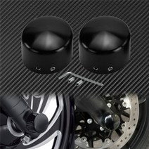 할리 데이빈슨 2xMotorcycle 프론트 액슬 너트 커버 캡 알루미늄 블랙 크롬 Harley Sportster Touring Softail Dyna, 차축 너트 커버 L