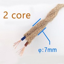 2 코어 3 코어 꼬인 케이블 대마 로프 전기 와이어 레트로 스타일 구리 빈티지 램프 코드 짠 섬유 와이어 펜던트 라이트 코드, 2 Core|1m