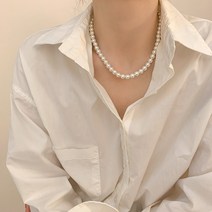 [진주목걸이그레이] 스마트 8mm 그레이 롱담수진주 목걸이 160cm Smart 8mm Grey Long Pearl Necklace