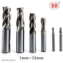 슬라이딩각도절단기 BB 엔드 밀 고정밀 HSS 금속 커터 Co8 코발트 D1-32mm 2 3 4 플루트 이빨 알루미늄 밀링 공구 키 인승 라우터 비트, 02 2 Flutes-HSS_08 4mm-65L