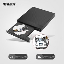 블루레이 odd 드라이버 드라이브 버너 드라이브가 필요 없는 고속 읽기 쓰기 레코더 슬롯이 있는 외부 플레이어 작가 리더기, 검은색 패키지