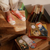 GGRN 여성 양말 페이크삭스 명화프린트아트실리콘덧신 W-F-070