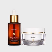 [2종세트]라비오라 루티산 수분 미백 크림50ml +글로우 오로라 물광 광채 세럼30ml