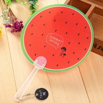 피케이몰 5P세트 시원한 원형 과일 손부채 손잡이 여름 부채, 5P, 수박