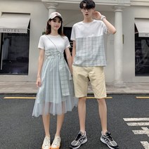 하객 데이트룩 오버핏 데이트 캐주얼룩 여름 시밀러룩 반팔 우정 여행 트윈룩 신혼여행
