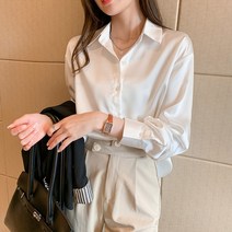 가 겨울 샴페인 시폰 셔츠 긴팔 셔츠 디자인감