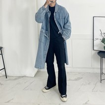 (리티오) 탄탄 데님 하이퀄 롱 야상 D 2033