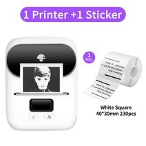 Phomemo-M110 무선 휴대용 감열식 라벨 프린터 잉크리스 BT 자체 접착 라벨 용지 사용, 화이트 M110