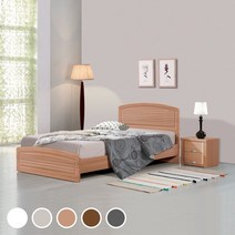 키즈돔 코니 싱글침대_오크 / 양면매트 포함, 화이트