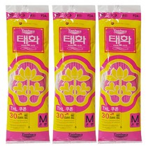 롯데 태화 고무장갑 M/선밴, 핑크, 3개