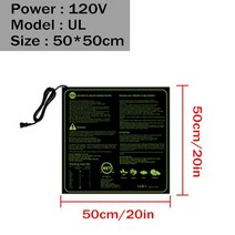 묘목 열 매트 110120220230v 종자 발아 성장 열 매트 식물 potted bonsai keep warm pad 정원 용품 us uk, 협력사, 120v 50x50cm