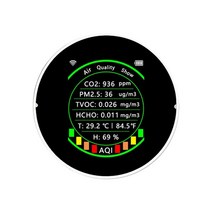 공기질측정기 미세먼지 산소농도 가스누출 tuya wifi 7in1 다기능 공기질 측정기 pm2.5 co2 tvoc hcho aqi 온도 습도 테스터 이산화탄소 감지기, 흰색 와이파이